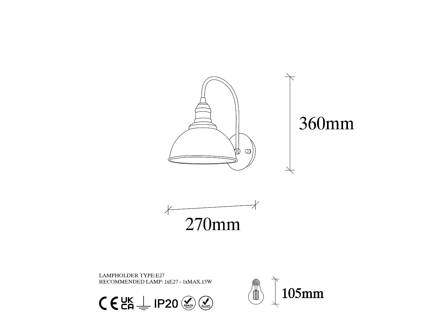 Applique Murale Interieur,  Lampe Murale Industrielle Bois, Noir 27x27x36 Cm