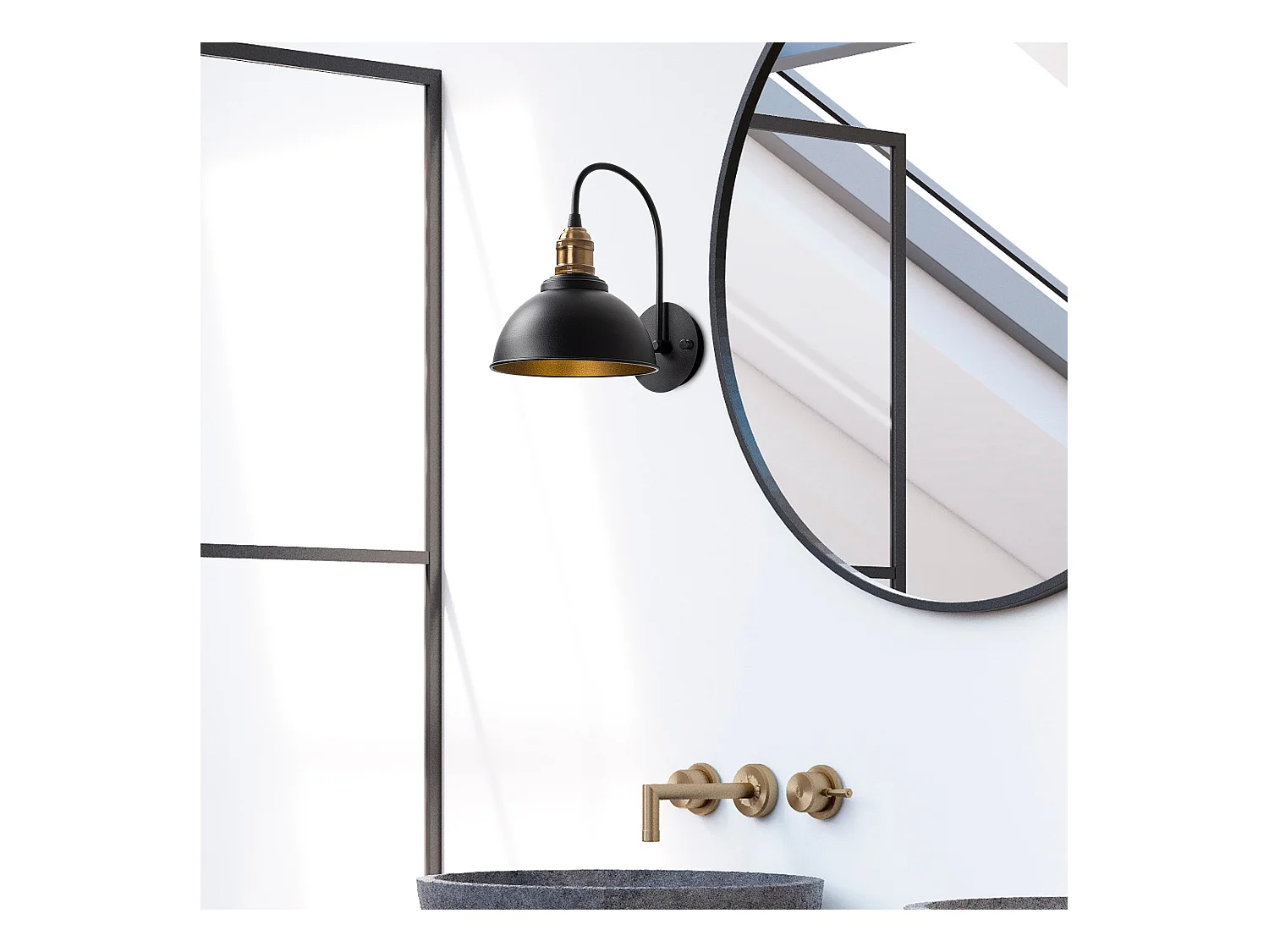 Applique Murale Interieur,  Lampe Murale Industrielle Bois, Noir 27x27x36 Cm