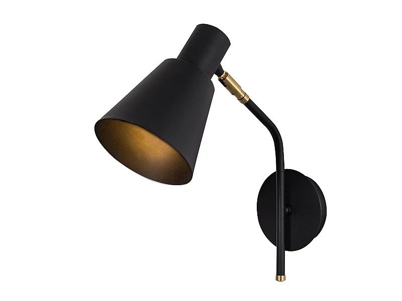 Applique Murale Interieur,  Lampe Murale Industrielle Bois, Noir 14x36x40 Cm