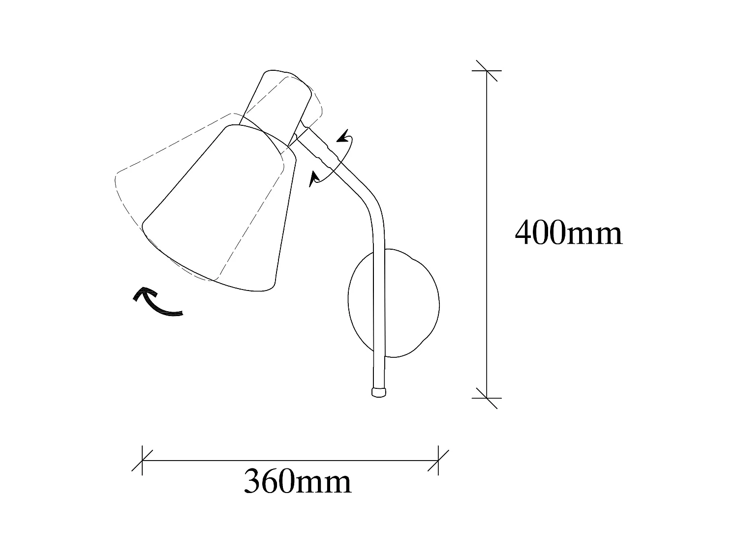 Applique Murale Interieur,  Lampe Murale Industrielle Bois, Noir 14x36x40 Cm