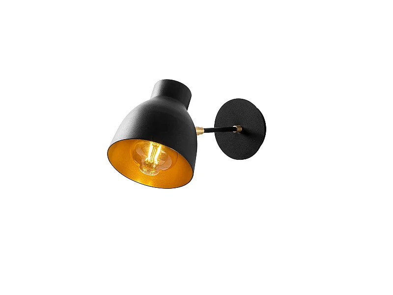 Applique Murale Interieur,  Lampe Murale Industrielle Bois, Noir 15x38x20 Cm