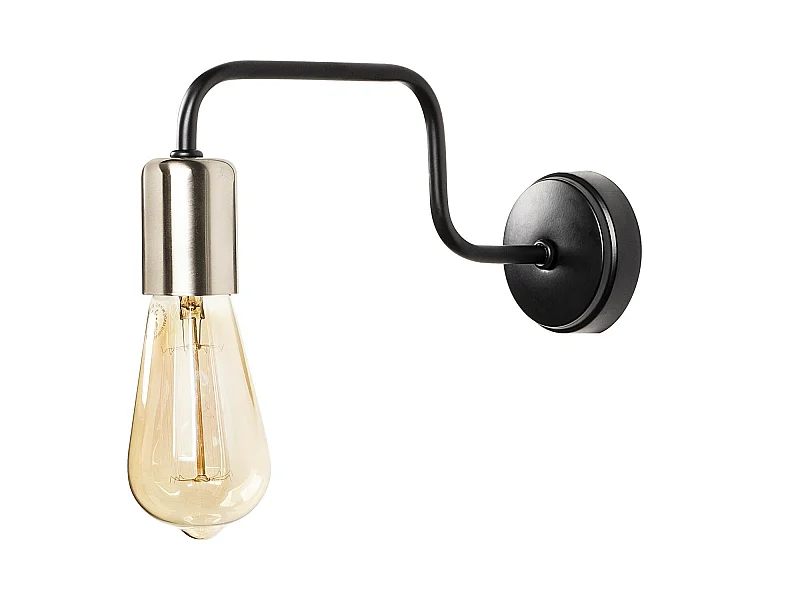Applique Murale Interieur,  Lampe Murale Industrielle Bois, Noir 4x28x11 Cm