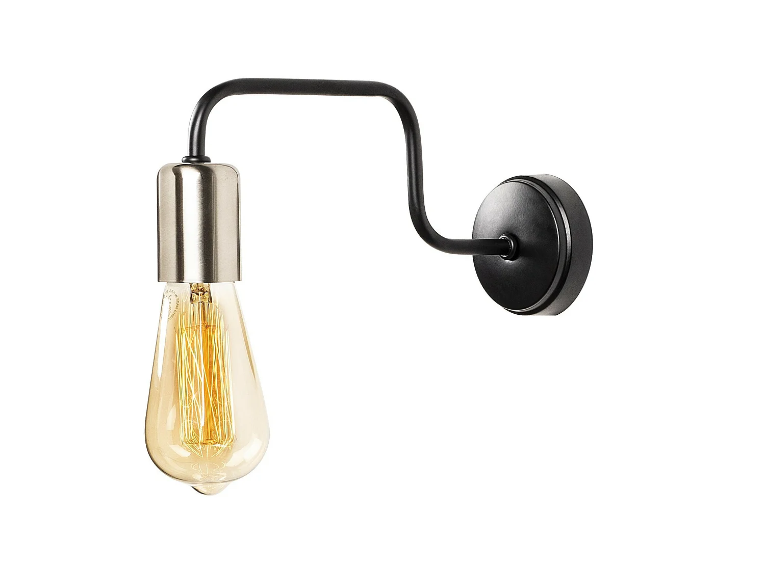 Applique Murale Interieur,  Lampe Murale Industrielle Bois, Noir 4x28x11 Cm