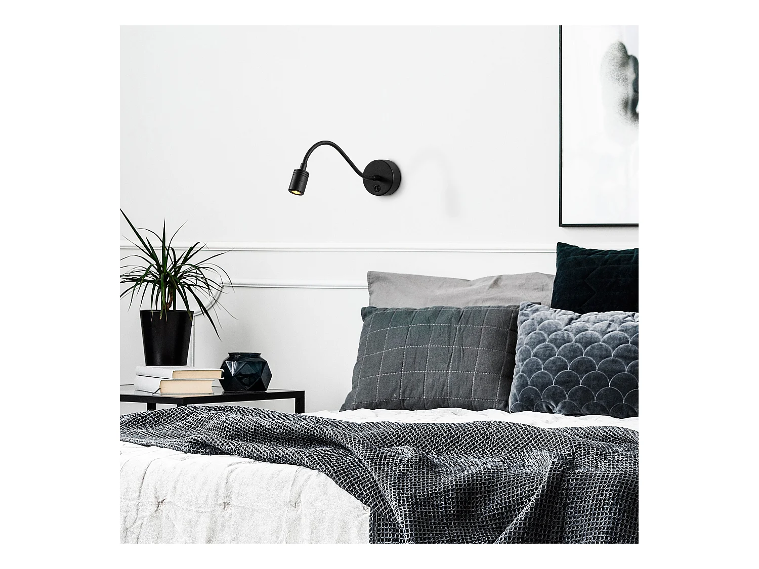 Applique Murale Interieur,  Lampe Murale Industrielle Bois, Noir 8x38x15 Cm