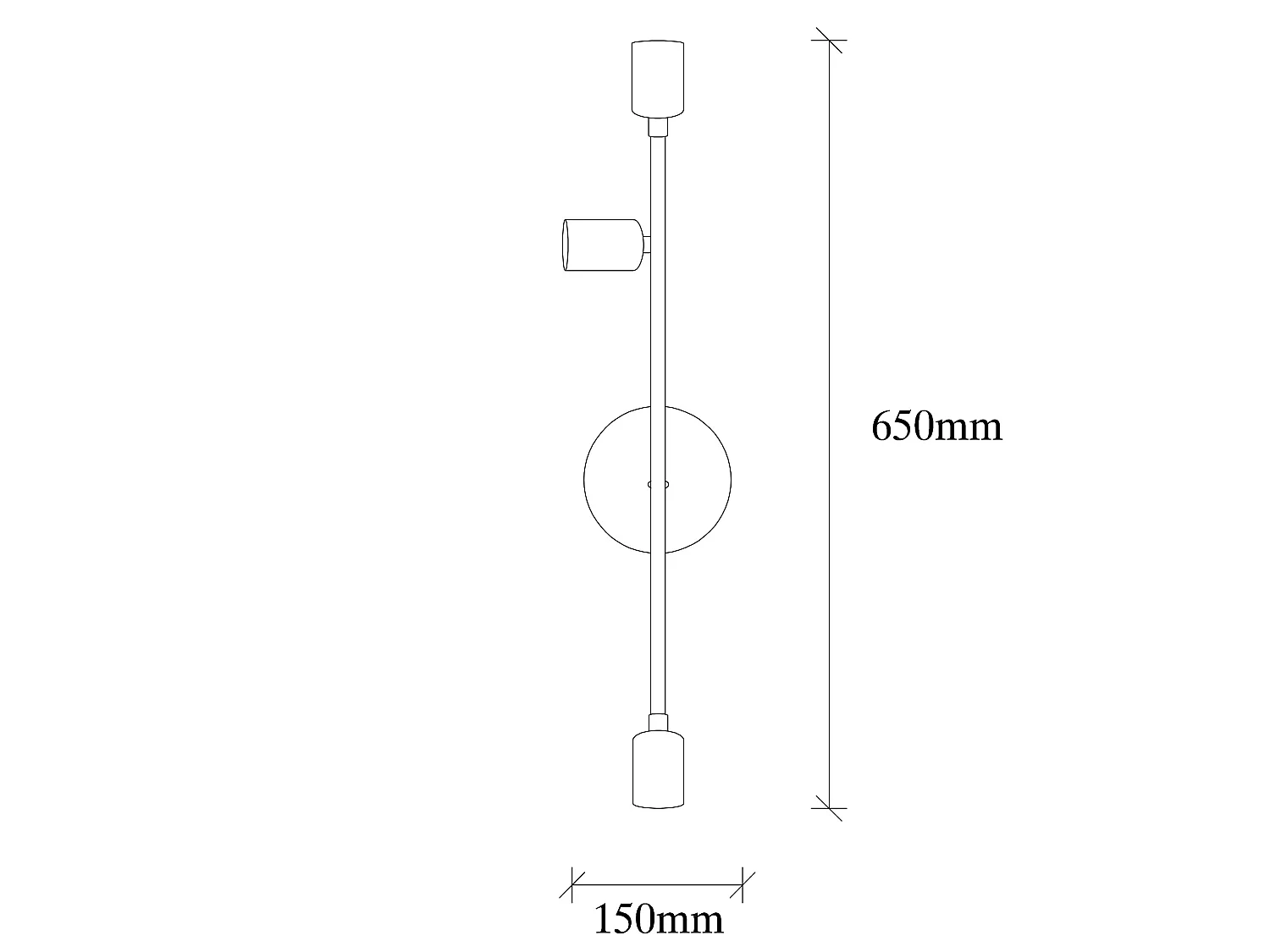 Applique Murale Interieur,  Lampe Murale Industrielle Bois, Vintage 15x15x65 Cm