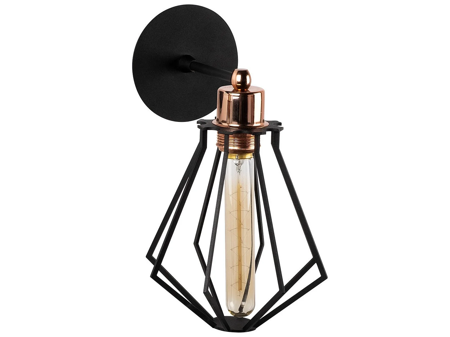 Applique Murale Interieur,  Lampe Murale Industrielle Bois, Noir 18x18x30 Cm