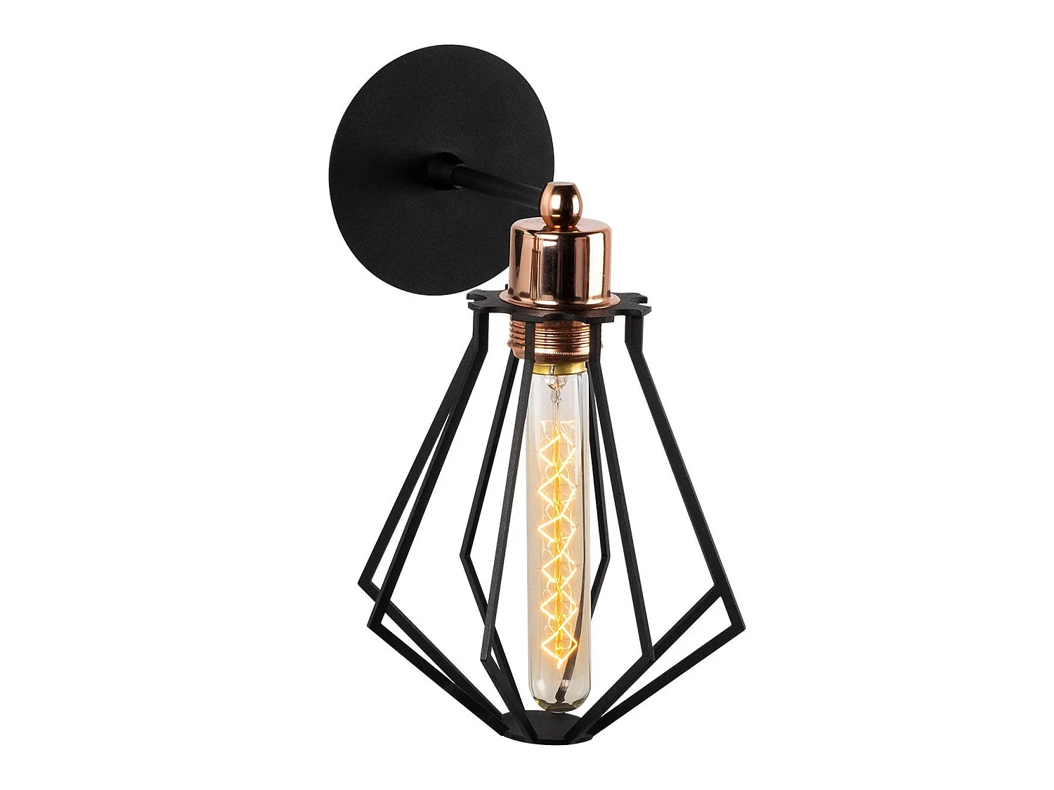 Applique Murale Interieur,  Lampe Murale Industrielle Bois, Noir 18x18x30 Cm