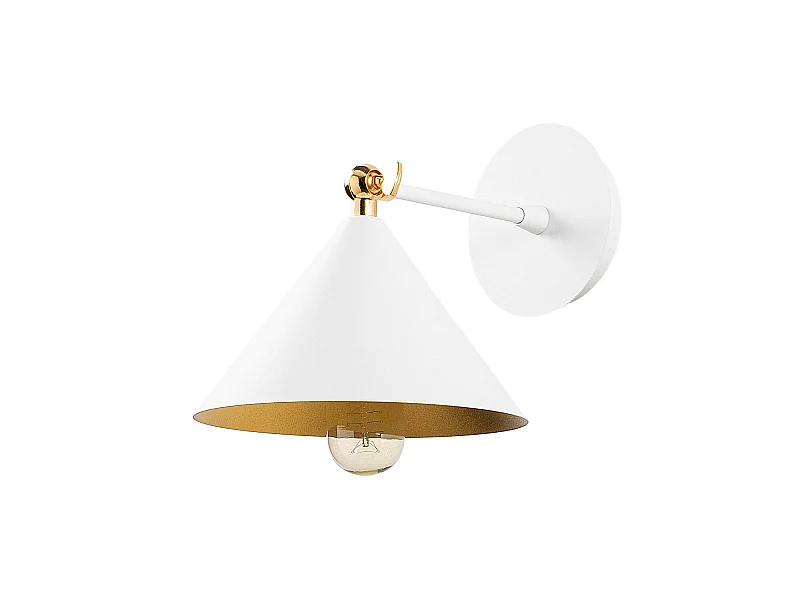 Applique Murale Interieur,  Lampe Murale Industrielle Bois, Blanc 19x26x20 Cm