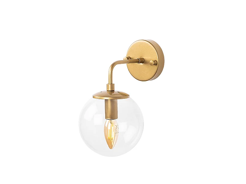 Applique Murale Interieur,  Lampe Murale Industrielle Bois, Or 15x21x27 Cm