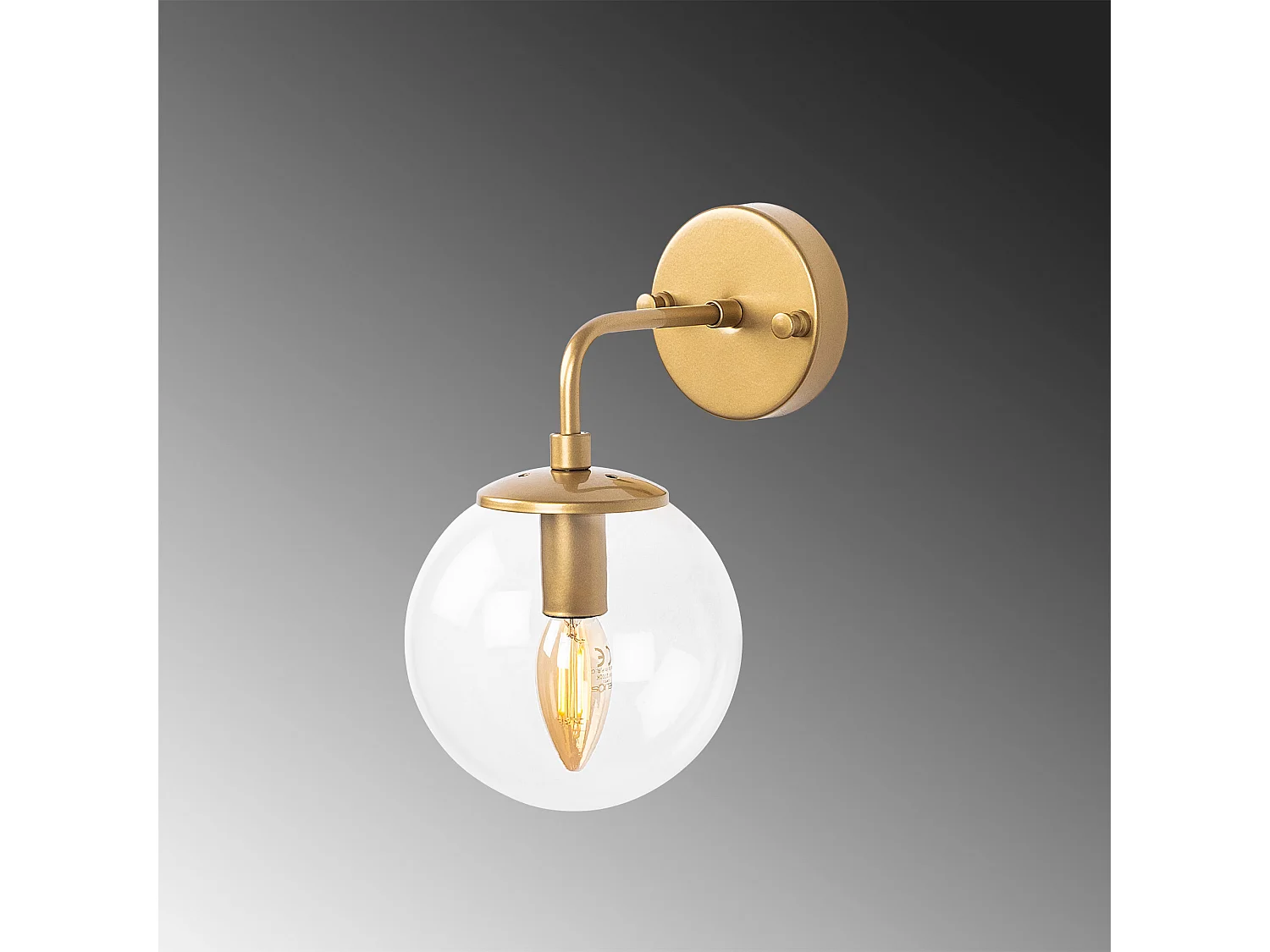 Applique Murale Interieur,  Lampe Murale Industrielle Bois, Or 15x21x27 Cm