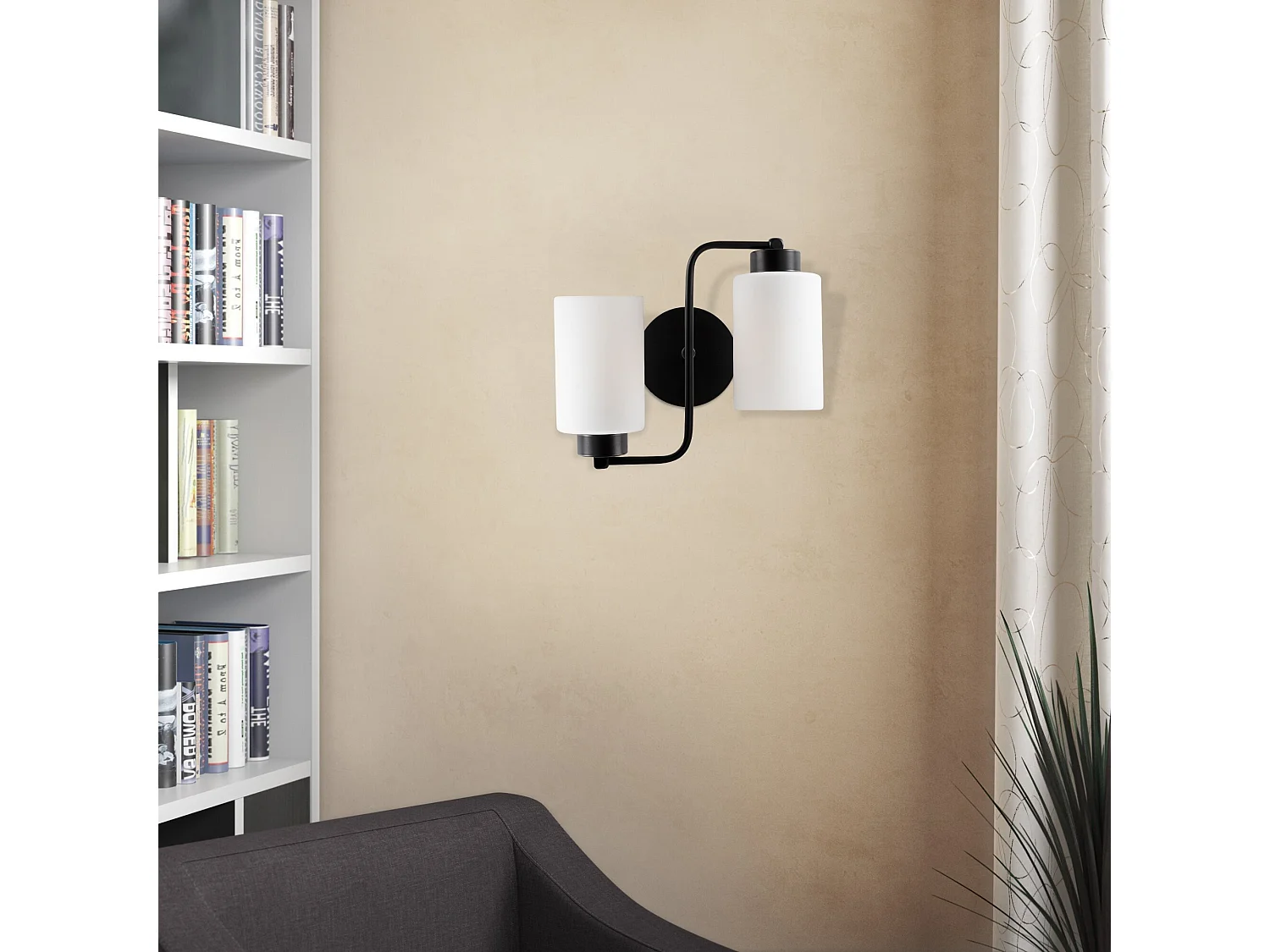 Applique Murale Interieur,  Lampe Murale Industrielle Bois, Noir 32x32x28 Cm