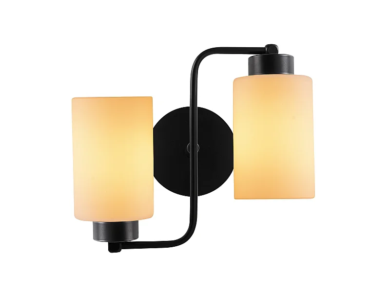 Applique Murale Interieur,  Lampe Murale Industrielle Bois, Noir 32x32x28 Cm