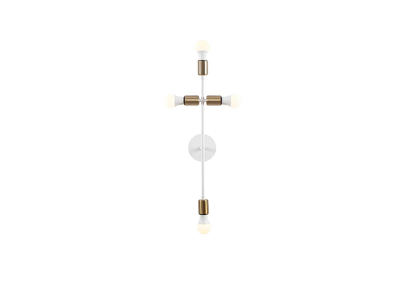 Applique Murale Interieur,  Lampe Murale Industrielle Bois, Blanc 20x15x62 Cm