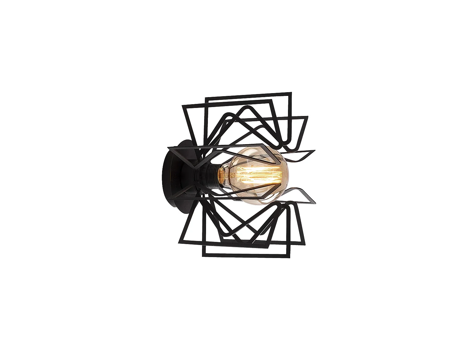 Applique Murale Interieur,  Lampe Murale Industrielle Bois, Noir 20x20x25 Cm