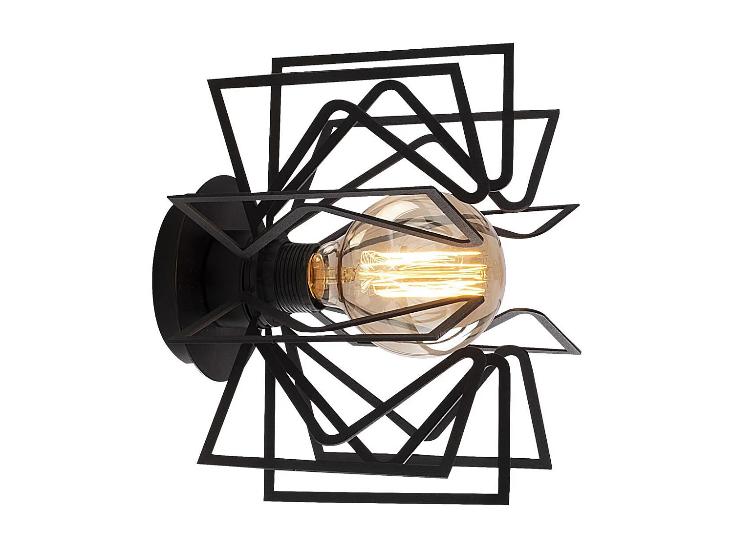 Applique Murale Interieur,  Lampe Murale Industrielle Bois, Noir 20x20x25 Cm