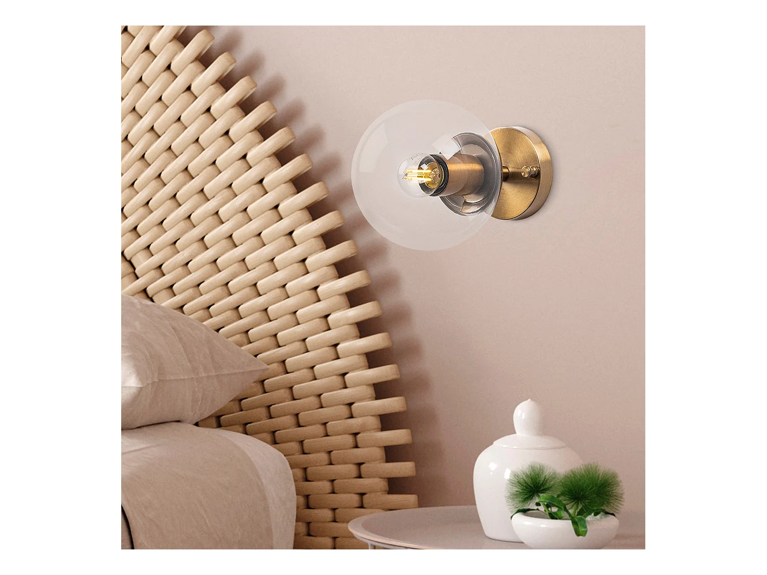 Applique Murale Interieur,  Lampe Murale Industrielle Bois, Vintage 15x15x24 Cm