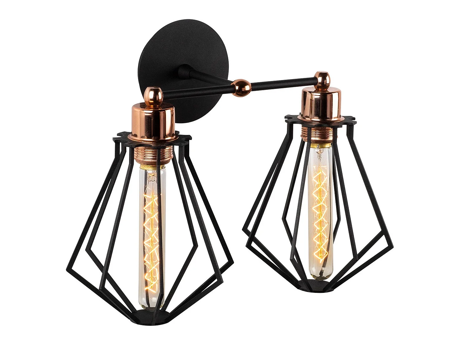 Applique Murale Interieur,  Lampe Murale Industrielle Bois, Noir 38x38x30 Cm