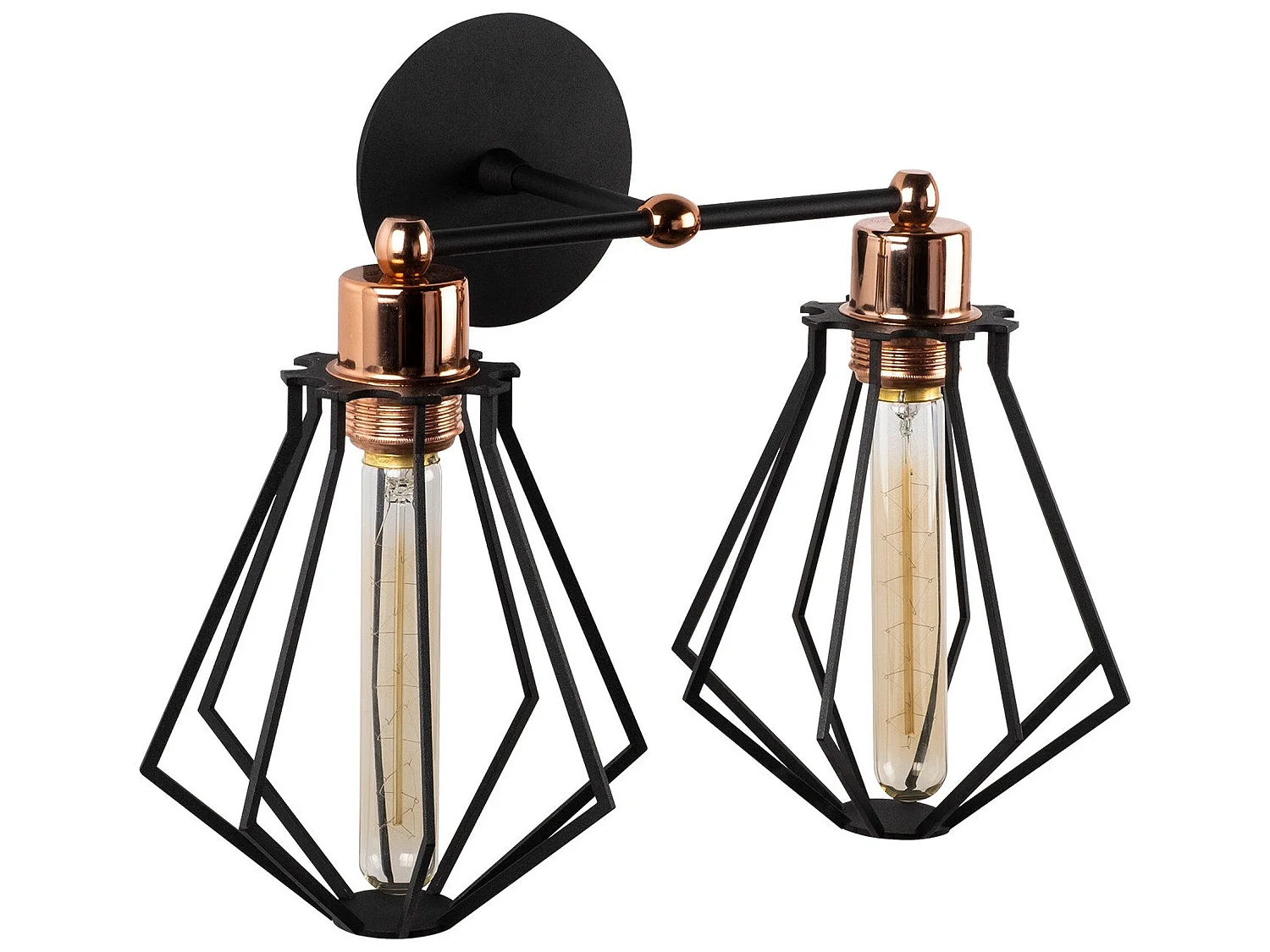 Applique Murale Interieur,  Lampe Murale Industrielle Bois, Noir 38x38x30 Cm