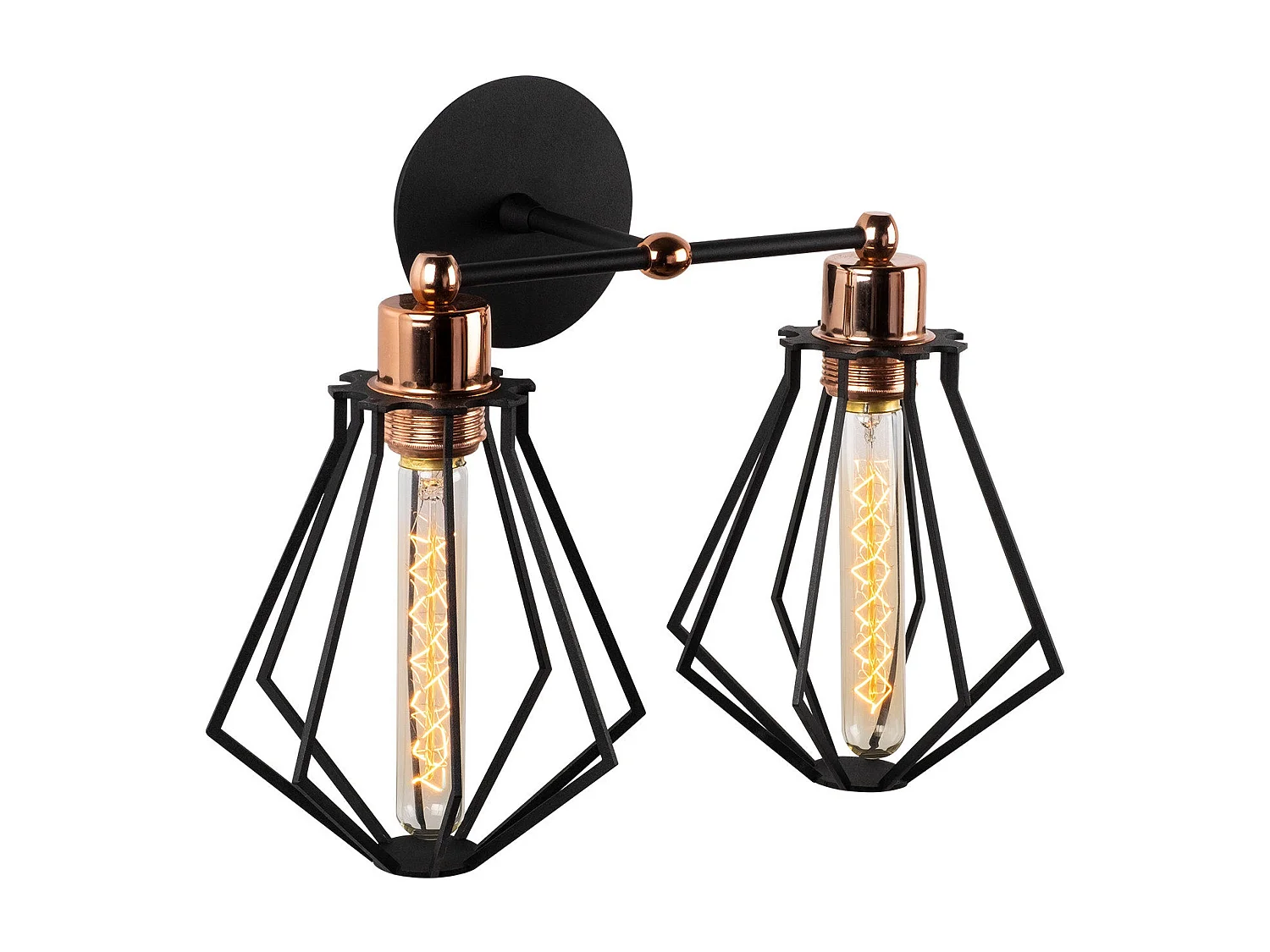 Applique Murale Interieur,  Lampe Murale Industrielle Bois, Noir 38x38x30 Cm