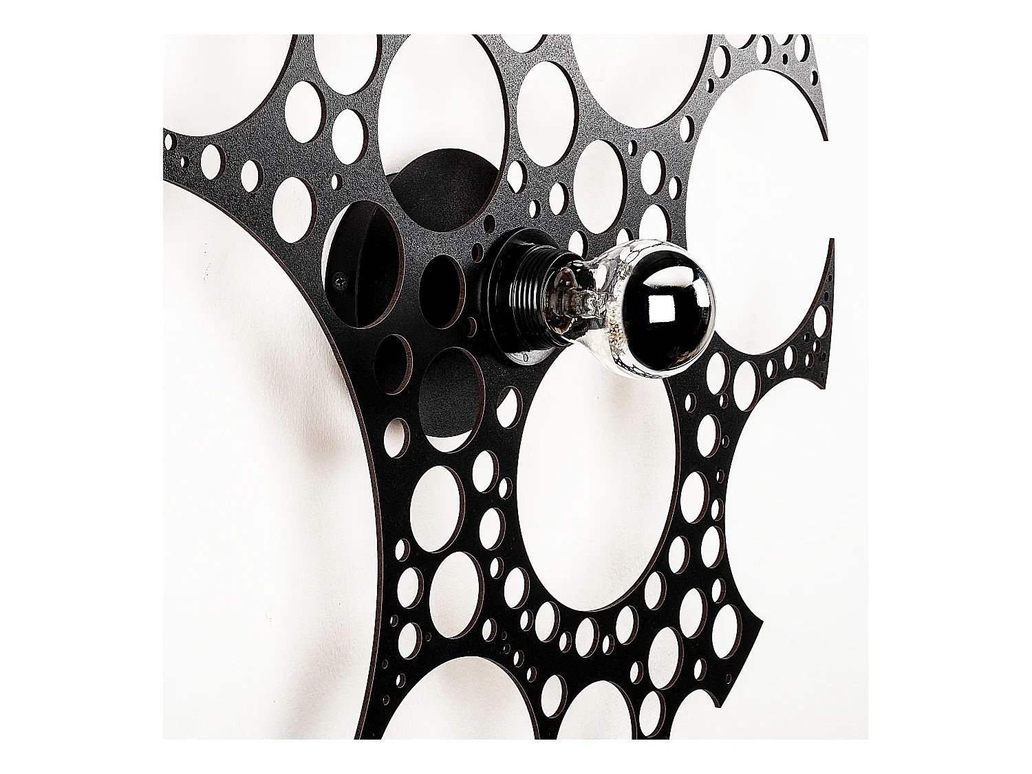 Applique Murale Interieur,  Design En Bois Et En Mdf, Noir 50x12x50 Cm