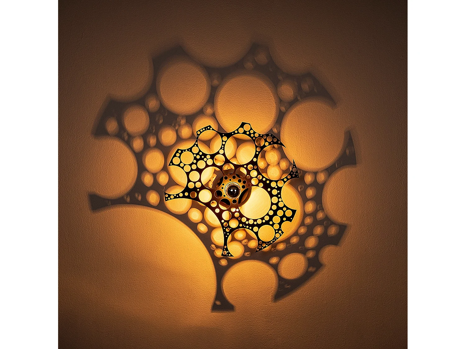 Applique Murale Interieur,  Design En Bois Et En Mdf, Noir 50x12x50 Cm