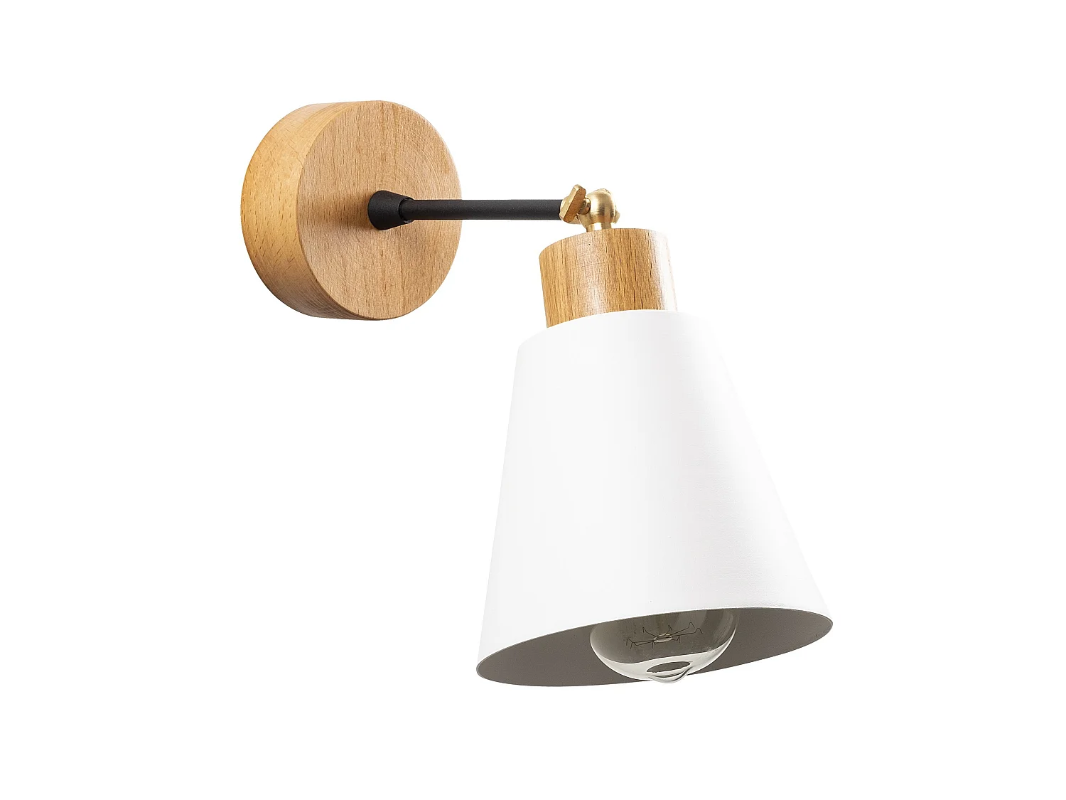 Applique Murale Interieur,  Lampe Murale Industrielle Bois, Blanc 14x14x25 Cm