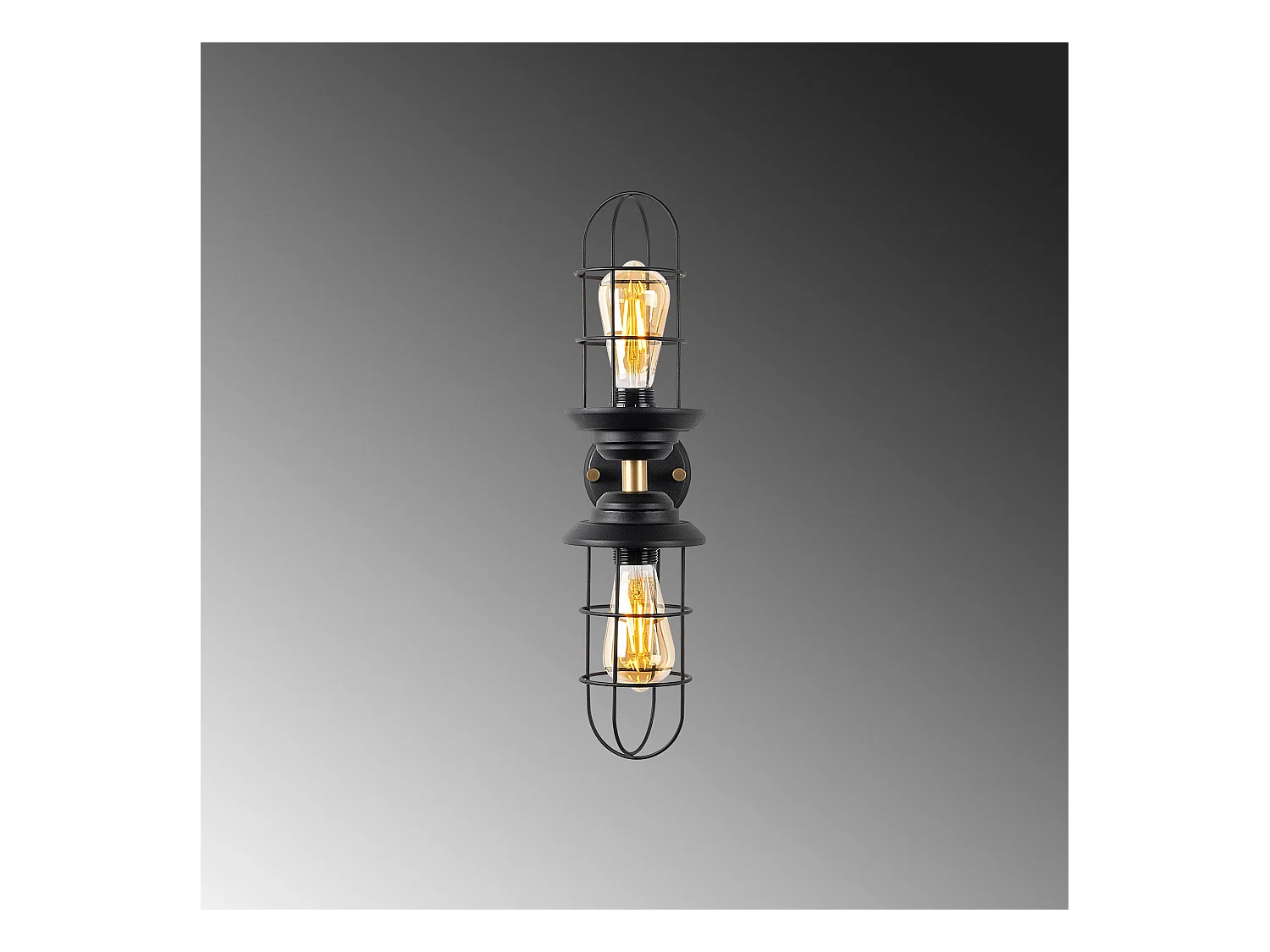 Applique Murale Interieur,  Lampe Murale Industrielle Bois, Noir 12x20x51 Cm