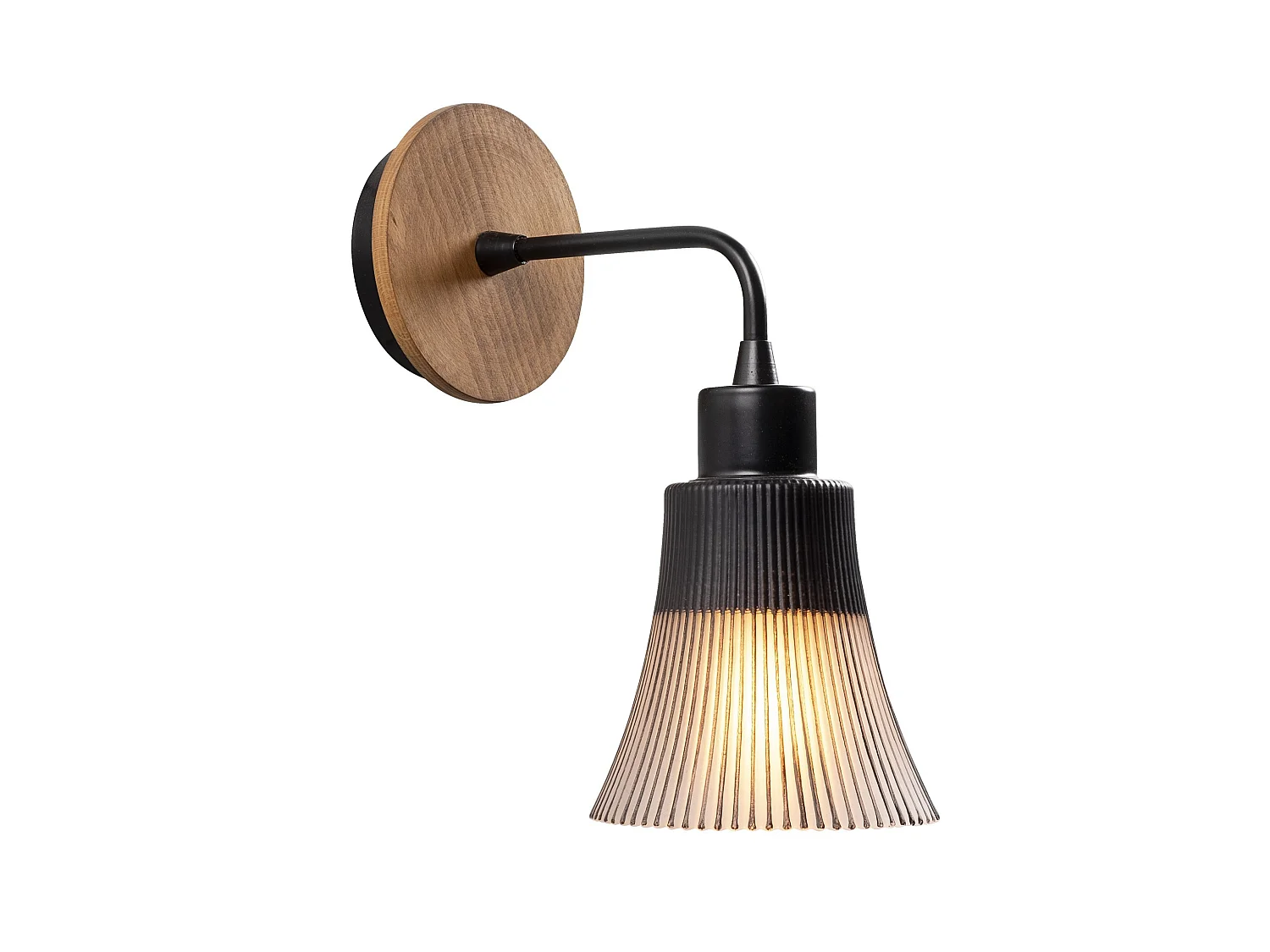 Applique Murale Interieur,  Lampe Murale Industrielle Bois, Noir 13x13x28 Cm