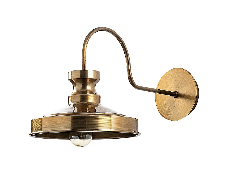 Applique Murale Interieur,  Lampe Murale Industrielle Bois, Or 22x42x23 Cm