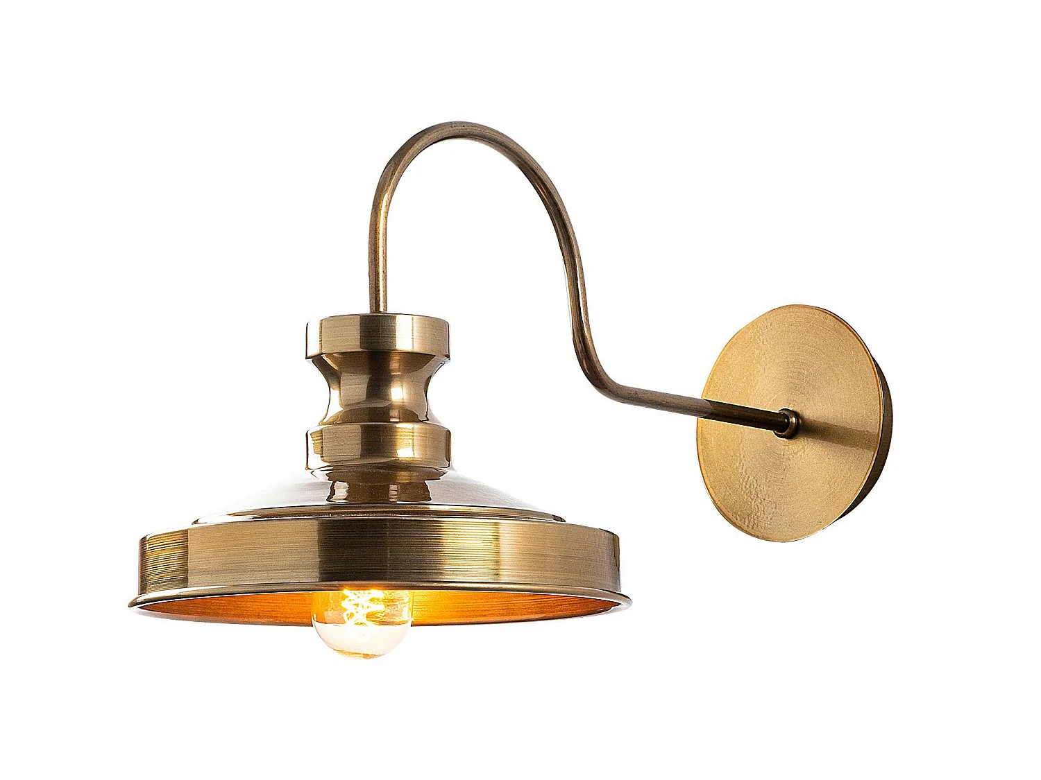 Applique Murale Interieur,  Lampe Murale Industrielle Bois, Or 22x42x23 Cm