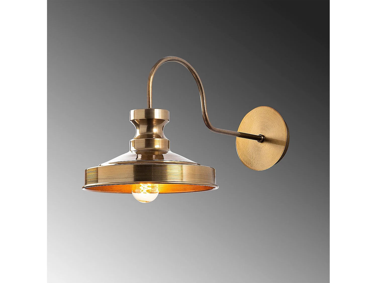 Applique Murale Interieur,  Lampe Murale Industrielle Bois, Or 22x42x23 Cm