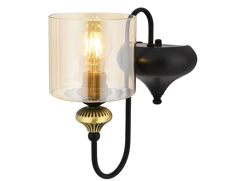 Applique Murale Interieur,  Lampe Murale Industrielle Bois, Noir 22x14x18 Cm