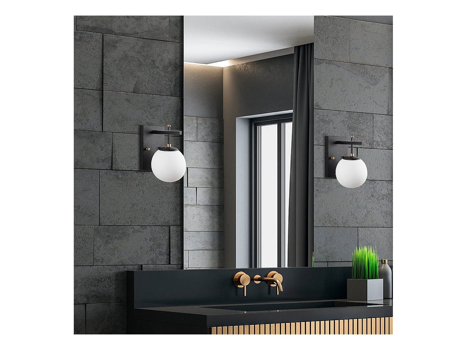 Applique Murale Interieur,  Lampe Murale Industrielle Bois, Noir 15x20x15 Cm