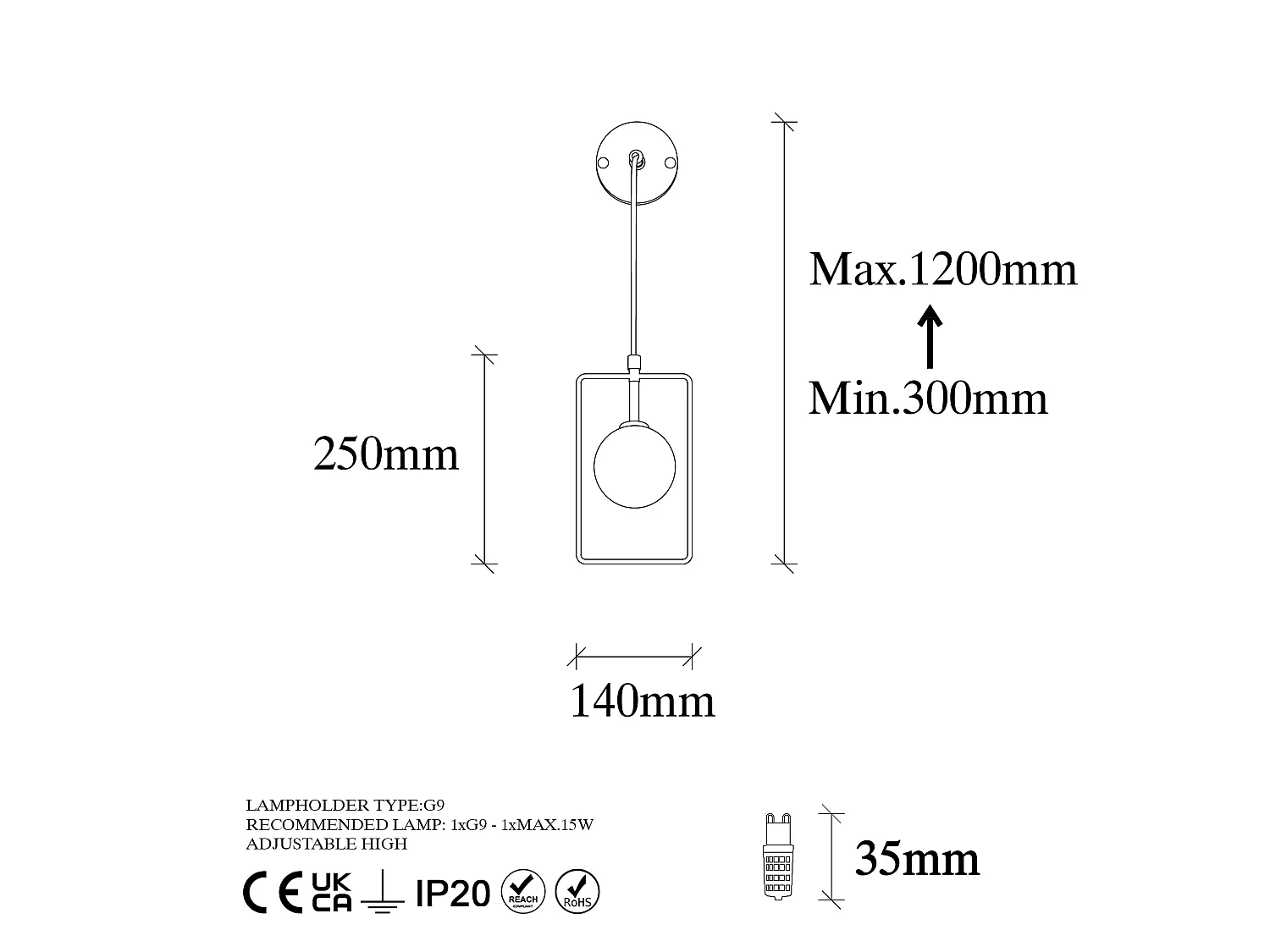 Applique Murale Interieur,  Lampe Murale Industrielle Bois, Noir 14x15x40 Cm