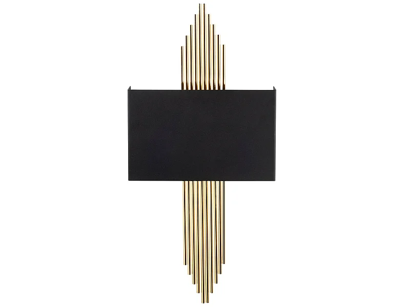 Applique Murale Interieur,  Lampe Murale Industrielle Bois, Noir 75x10x22 Cm