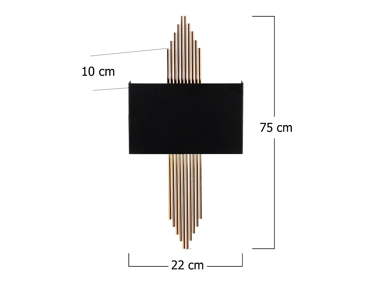 Applique Murale Interieur,  Lampe Murale Industrielle Bois, Noir 75x10x22 Cm