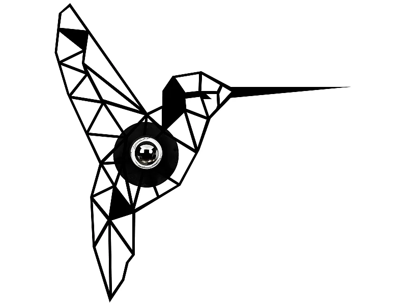 Applique Murale Interieur,  Design En Bois Et En Mdf, Noir 44x12x44 Cm