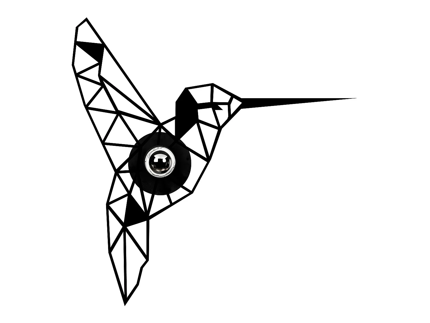 Applique Murale Interieur,  Design En Bois Et En Mdf, Noir 44x12x44 Cm