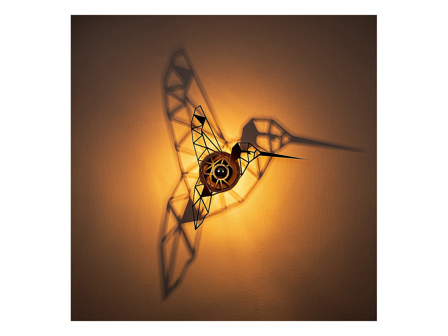 Applique Murale Interieur,  Design En Bois Et En Mdf, Noir 44x12x44 Cm