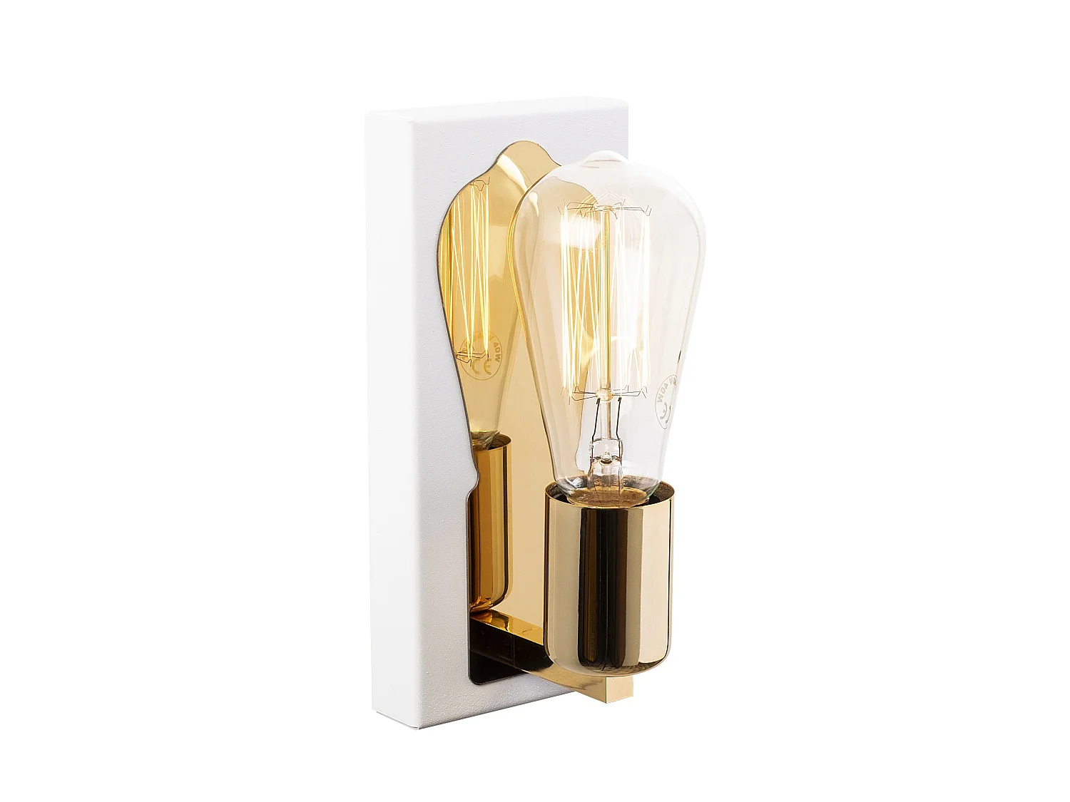 Applique Murale Interieur,  Lampe Murale Industrielle Bois, Blanc 9x10x21 Cm