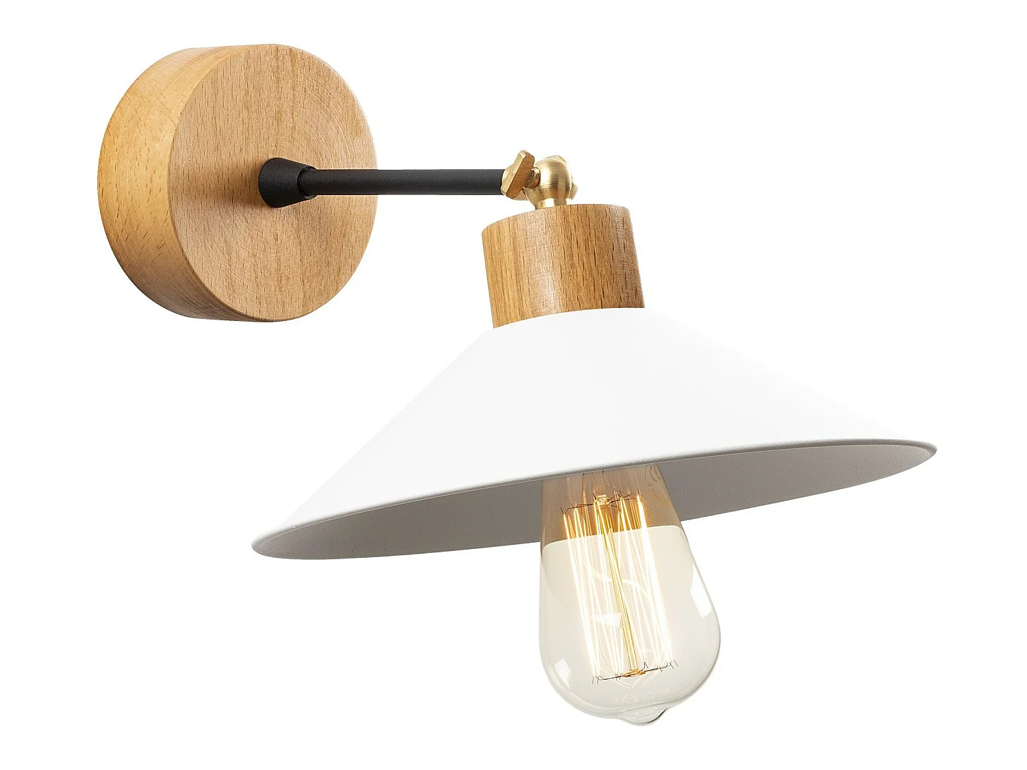 Applique Murale Interieur,  Lampe Murale Industrielle Bois, Blanc 24x24x20 Cm