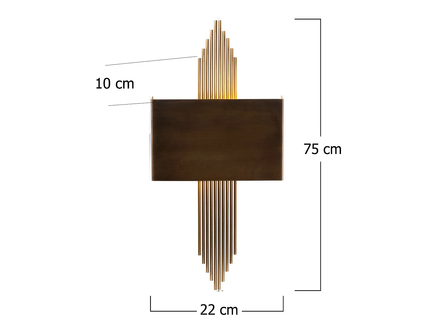 Applique Murale Interieur,  Lampe Murale Industrielle Bois, Vintage 75x10x22 Cm