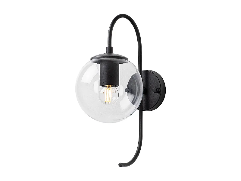 Applique Murale Interieur,  Lampe Murale Industrielle Bois, Noir 15x27x36 Cm