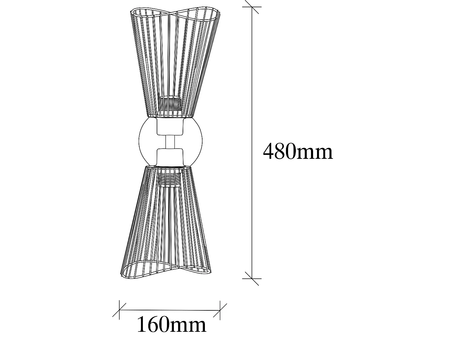 Applique Murale Interieur,  Lampe Murale Industrielle Bois, Vintage 16x16x48 Cm