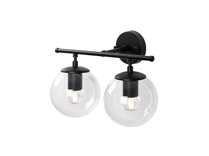 Applique Murale Interieur,  Lampe Murale Industrielle Bois, Noir 36x24x16 Cm