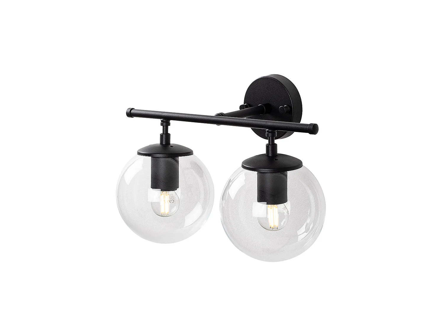 Applique Murale Interieur,  Lampe Murale Industrielle Bois, Noir 36x24x16 Cm