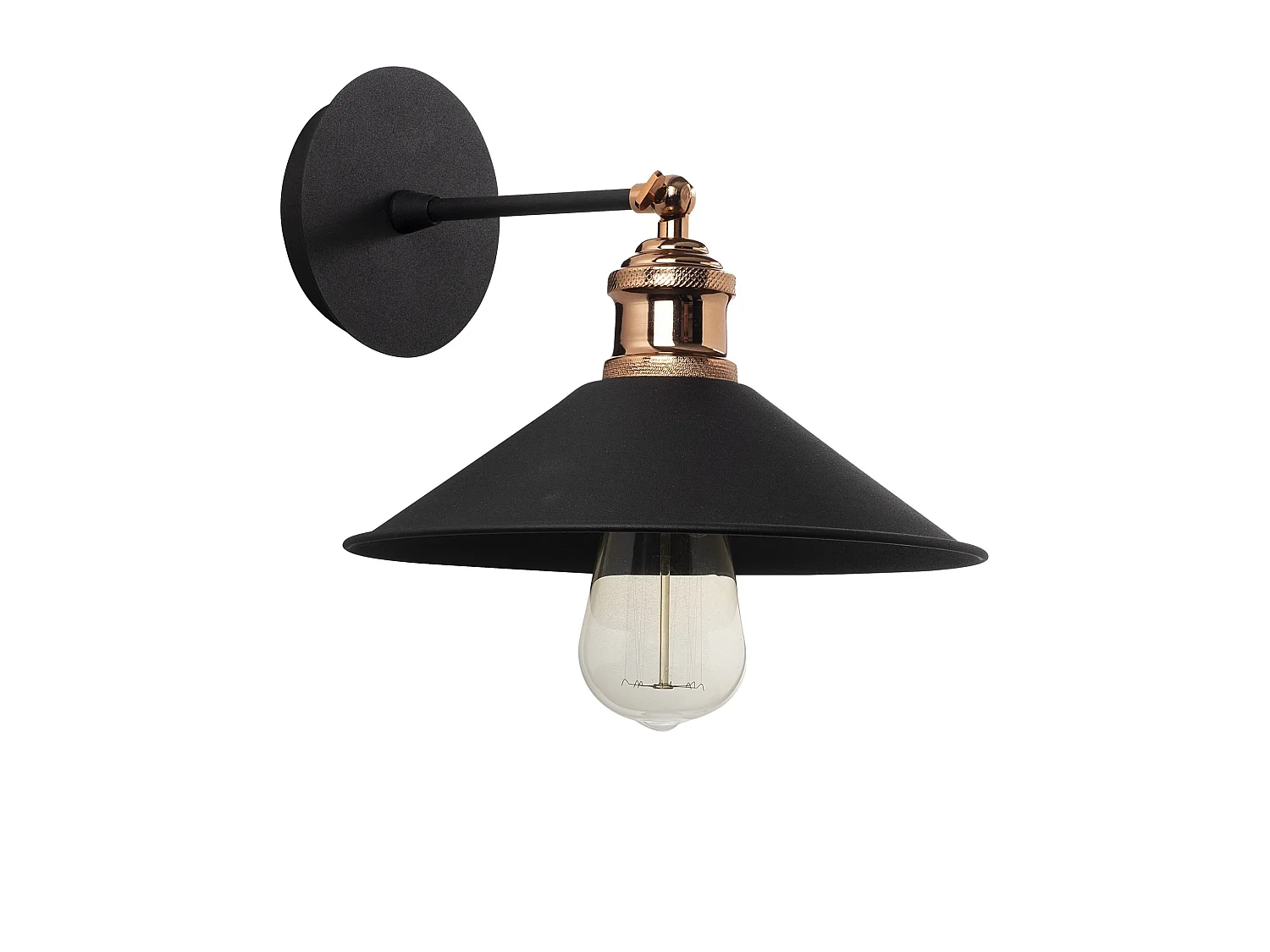 Applique Murale Interieur,  Lampe Murale Industrielle Bois, Noir 24x24x20 Cm