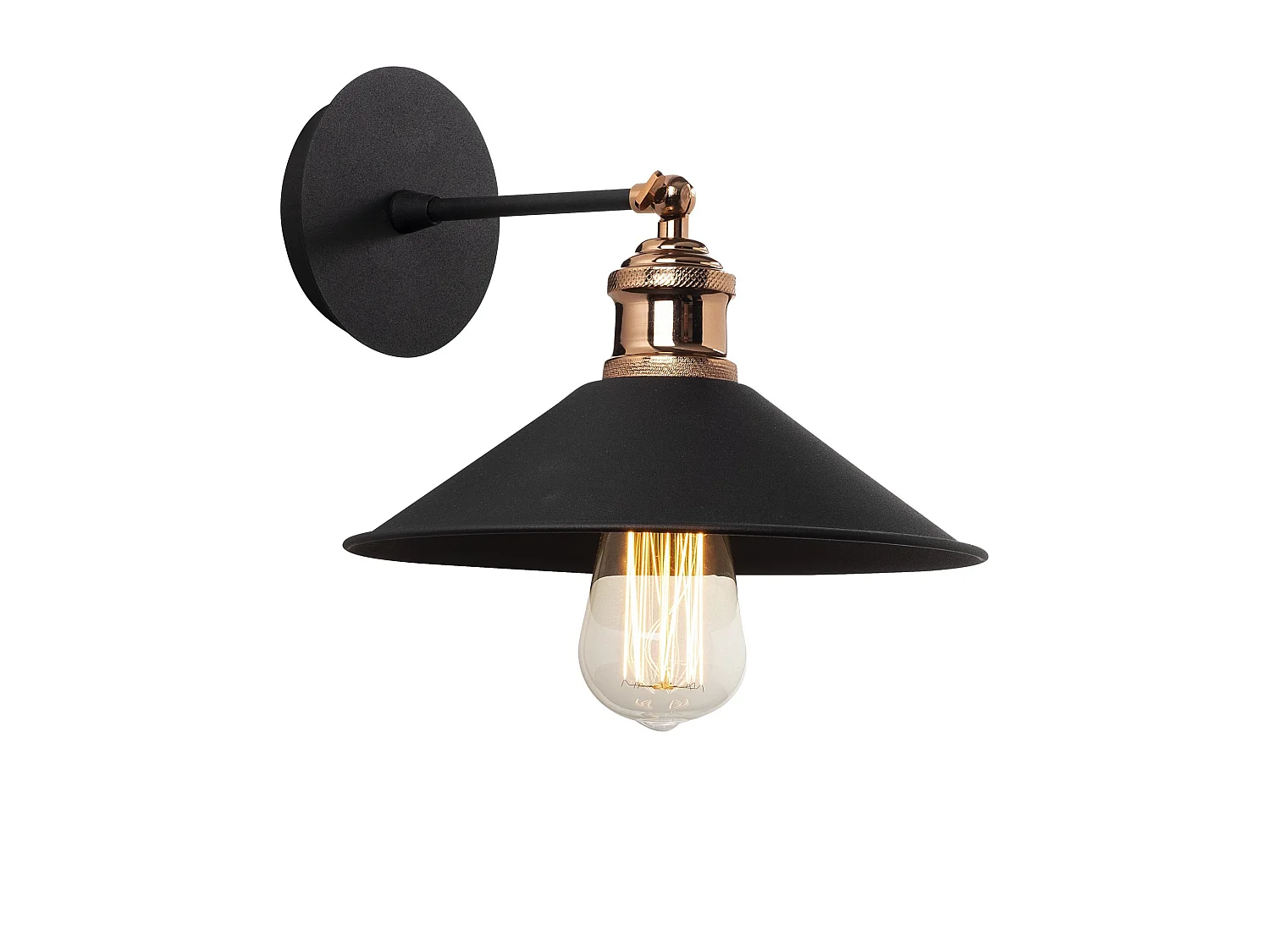 Applique Murale Interieur,  Lampe Murale Industrielle Bois, Noir 24x24x20 Cm