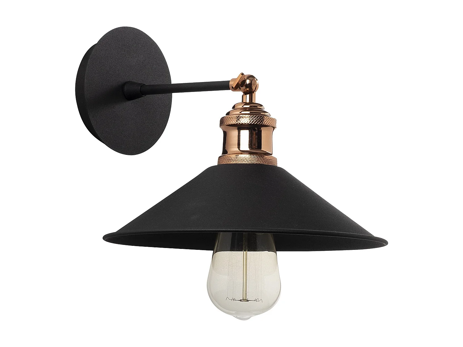 Applique Murale Interieur,  Lampe Murale Industrielle Bois, Noir 24x24x20 Cm