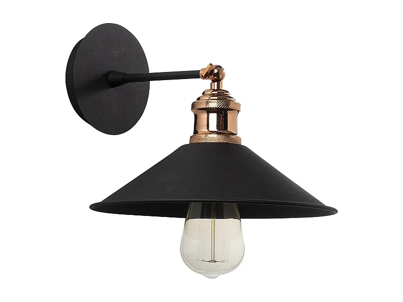 Applique Murale Interieur,  Lampe Murale Industrielle Bois, Noir 24x24x20 Cm